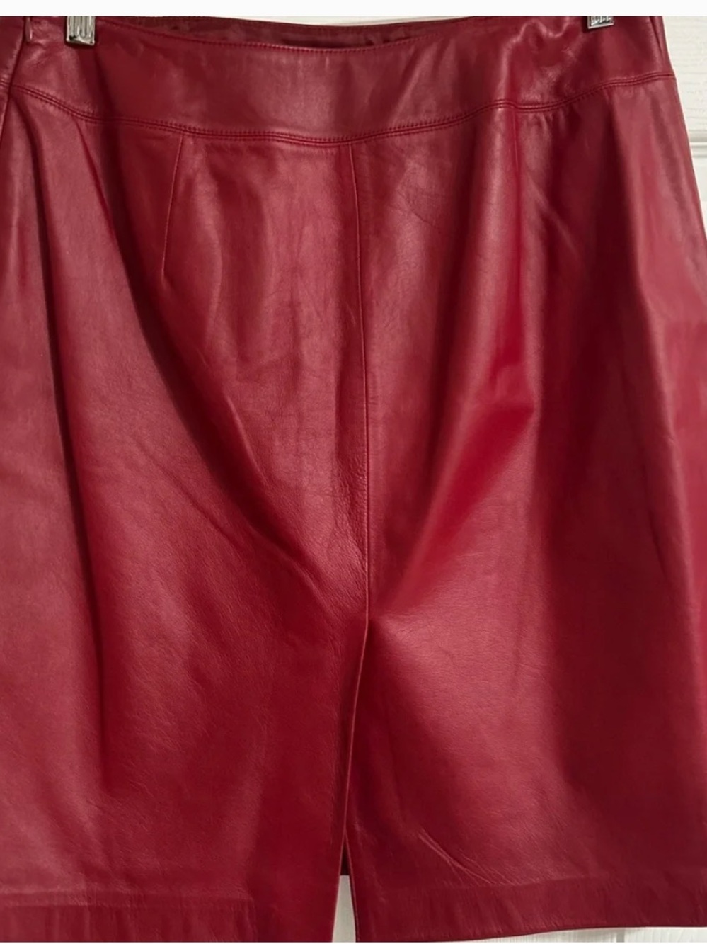 NWT Ralph Lauren Women's Red Leather Skirt - Picture 3 of 10